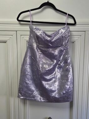 Runaway The Label: "Monarch" Lilac Metallic Mini Slip Dress